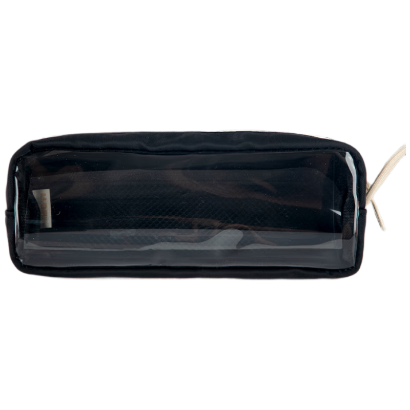 M&G Stationery Leisure Time Transparent Pencil Case Large Capacity Pencil Box for Primary and Middle School Students Obsidian Black