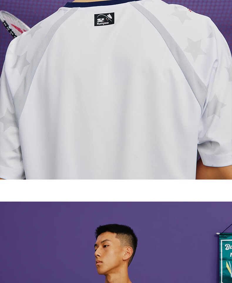 KUMPOO ACT251607 Unisex Breathable Quick-Dry Badminton T-Shirt Purple Size S 16
