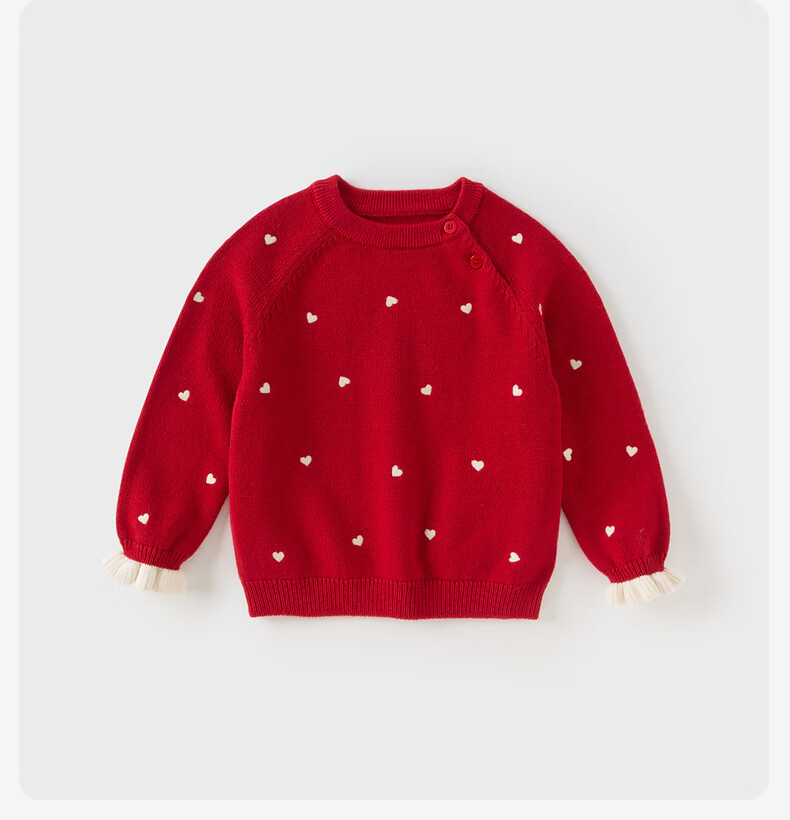 DAVE & BELLA Kids Sweater Pullover Autumn Winter Girls Baby Long Sleeve Sweet Knit Top 1