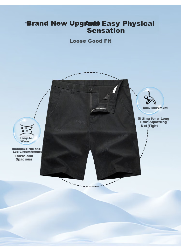 DANCING WOLVES [Comfortable Cotton Spandex] Summer Versatile Trendy All-Over Letter Print Breathable Men's Casual Shorts, 701 Khaki, Size 35 2