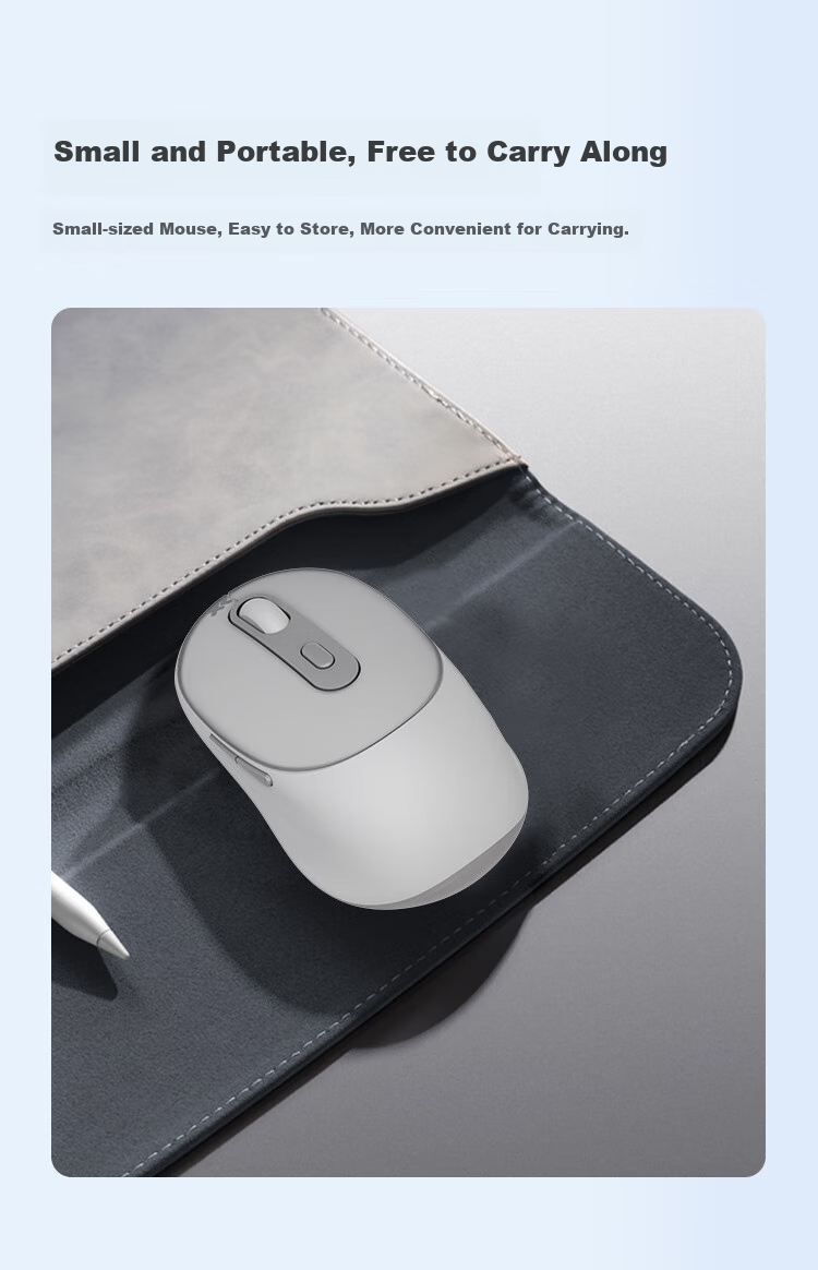 Lenovo Xiaoxin M2 Dual-Mode Wireless Bluetooth Mouse, Quiet And Portable, Skin-Like Feel, Comfortable Office Mouse, Computer Laptop Desktop All-In Tablet Mouse M2-BT Gray 6