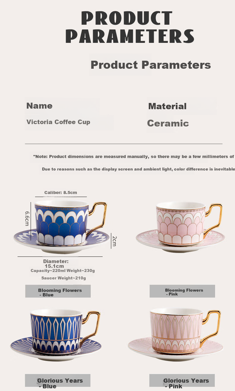 Vidsel Luxury Ceramic Coffee Cup and Saucer Gift Set High-Value Gift Box Couples Gift New Wedding Birthday Housewarming 8