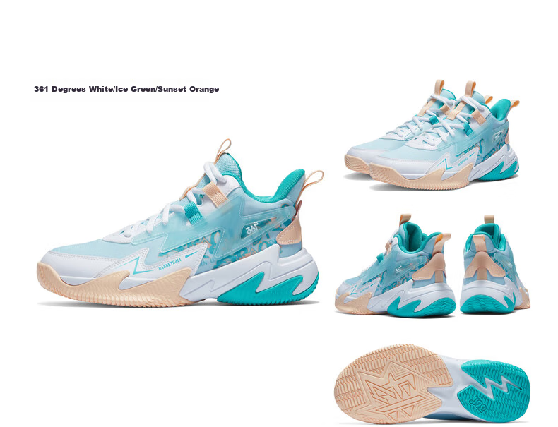361° Hanjiang | Children's Basketball Shoes, Summer Practical Training, Youth Hard Court Wear-Resistant Basketball Shoes, Blue, Size 41 30