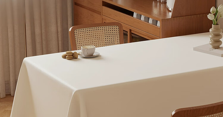 Langge 2026 New Luxury High-End Lambskin White Tablecloth, Washable Waterproof Oil-Proof Coffee Table And Dining Table Cover Mat 2