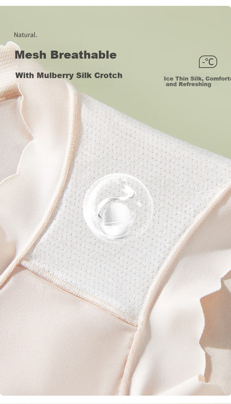 LangSha Women's Underwear, Summer Thin Style, Pure Cotton 100% Cotton Crotch, Thin High-Elastic Breathable Mid-Rise, for Young Girls And Students, Triangle Panties 4