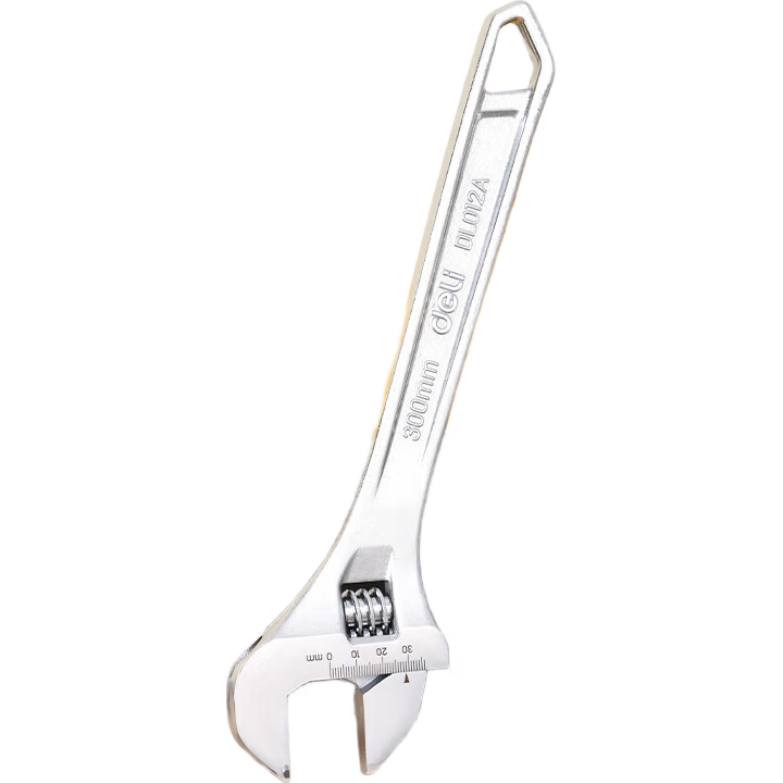 Deli Multi-Function Adjustable Wrench, Smooth Handle Universal Open-End Wrench, Adjustable Wrench with Laser Scale, 8 Inches