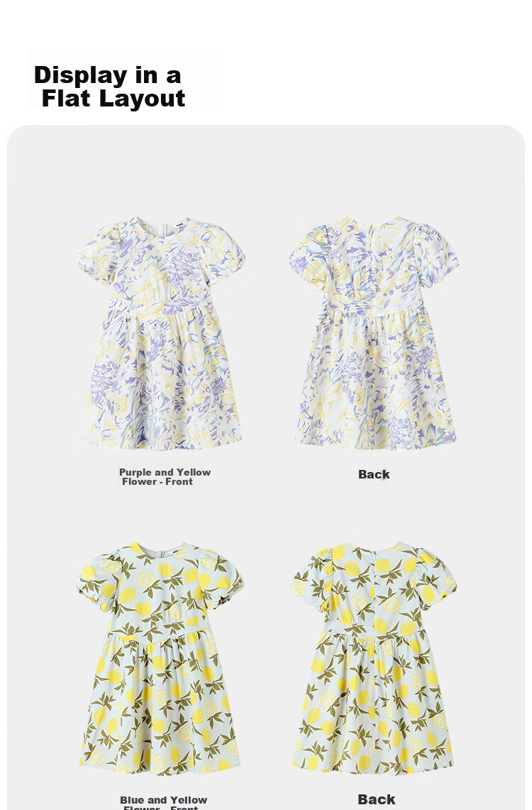 Annil Girls' Dress, 2025 Summer New Style, Pure Cotton, Fresh And Sweet, Moisture-Absorbing, Breathable, Bubble Skirt 11