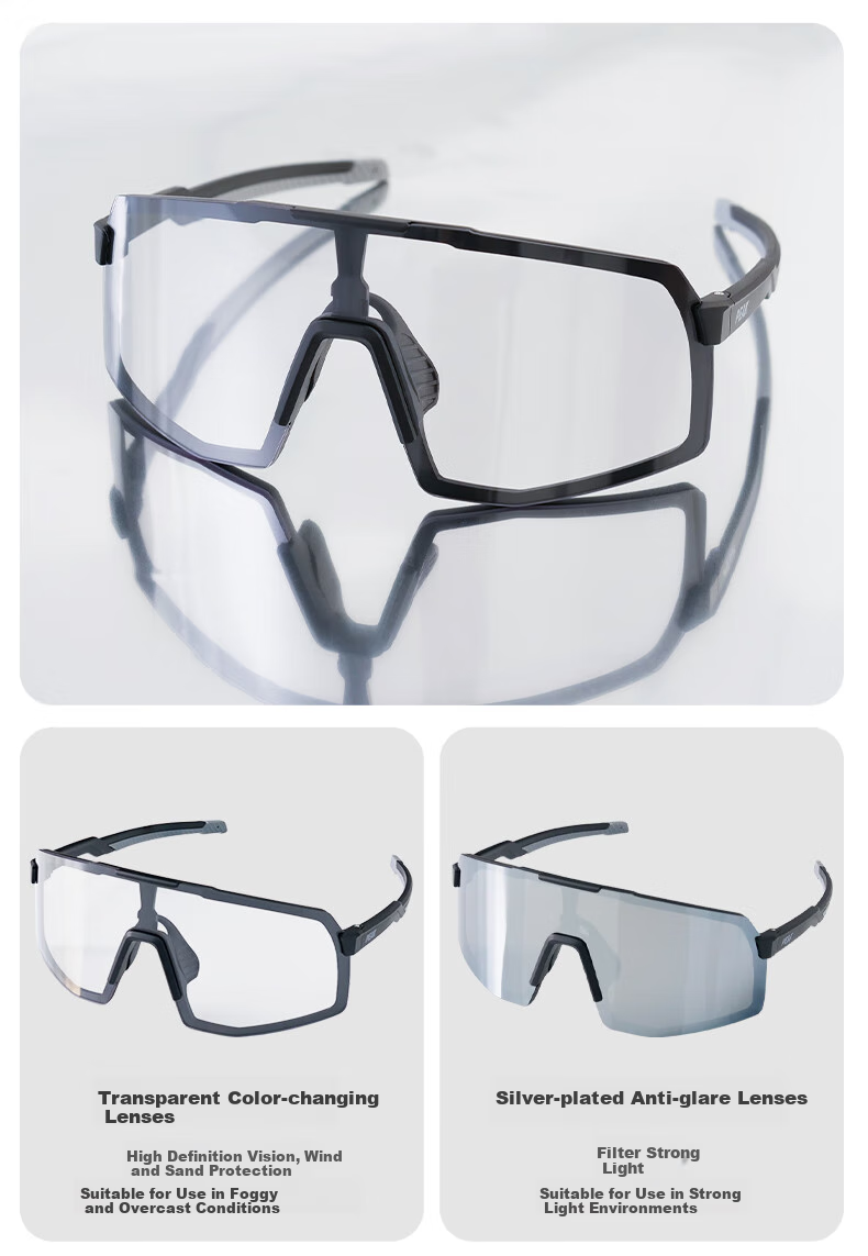 PEAK Cycling Glasses with Photochromic Lenses for Nearsighted Men And Women, Outdoor Sports Running Bicycle Windproof Sandproof Day And Night Dual-Use Goggles 6
