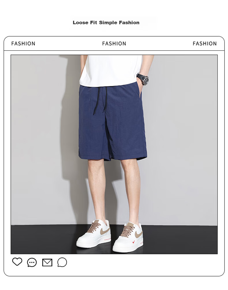 Jeanswest Men's Shorts, Summer Lightweight Loose-Fitting Cool Casual Five-Point Pants, Trendy Youth Sports Quick-Dry Straight Beach Shorts for Me 3
