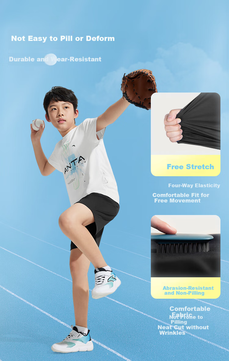ANTA Children's Sportswear Set, Boys' Short-Sleeve T-Shirt And Shorts Two-Piece Set, Summer Outfit A52527720 4