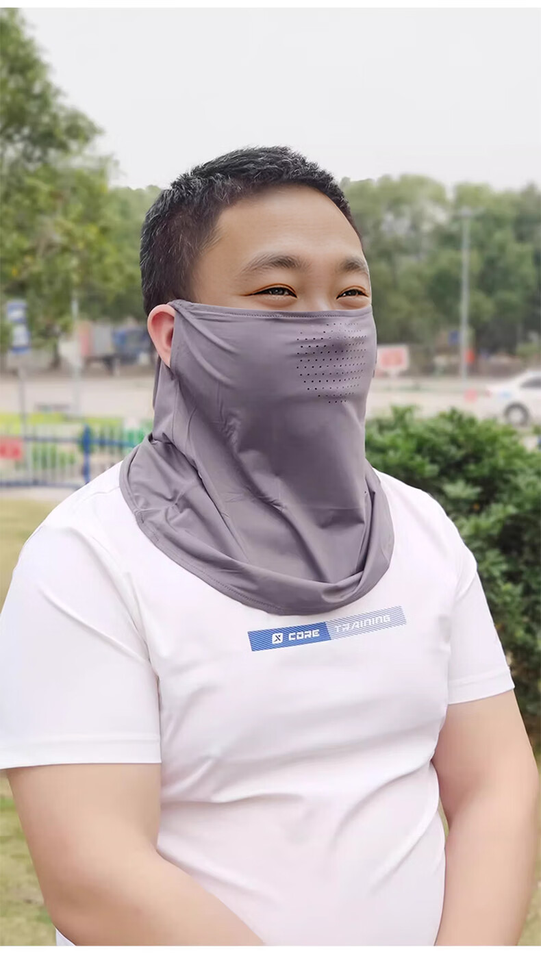 Ousen Large Size Sun Protection Face Mask for Big Faces, Loose-Fitting Full Face UV Protection Cycling Face Cover with Neck Guard for Summer 14