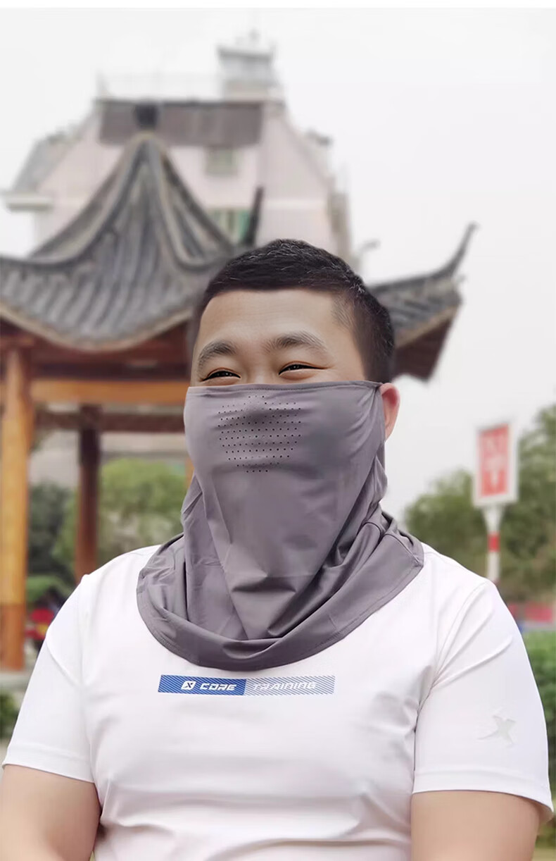 Ousen Large Size Sun Protection Face Mask for Big Faces, Loose-Fitting Full Face UV Protection Cycling Face Cover with Neck Guard for Summer 12