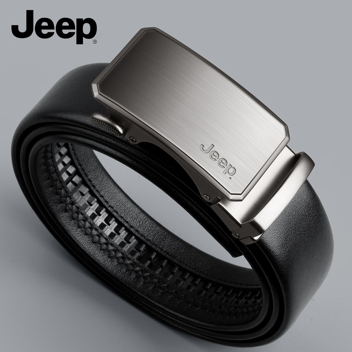Ремень кожаный JEEP для мужчин, натуральная коровья кожа, автоматическая пряжка, деловой стиль, подарок на День Святого Валентина, день рождения для парня, мужа, отца
