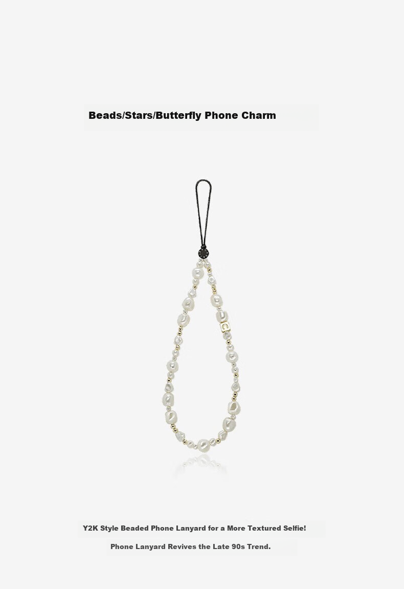 CASETIFY Silver And White Pearl Phone Chain, Suitable for All IPhone Series, Portable Phone Pendant Accessory 2