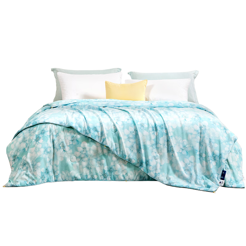 FUANNA Silk Comforter, 100% Mulberry Silk Duvet, Winter Thickened Double-Layer Quilt, Single Bed Size for Dormitory, 5.8 Jin (2.9 Kg), 152*210cm