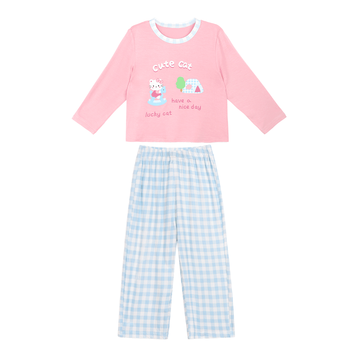 LUSON Xiao O Dad Baby Girl Long Sleeve Homewear Set 2025 Autumn Newborn Soft Silk Pajamas