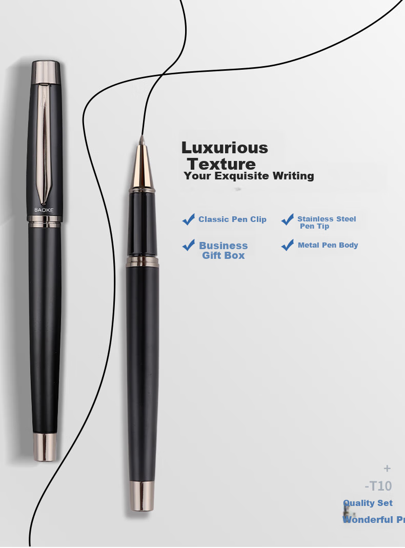 BAOKE T18 Millennium Gift Box Set, Fountain Pen/ballpoint Pen Two-In Business Office Signing Pen Daily Writing Pen, Holiday Gift, Twilight Gray 6