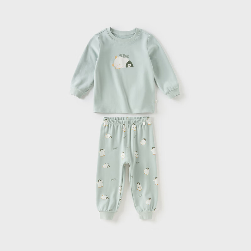 DAVE & BELLA Kids' Autumn Long-Sleeve Antibacterial and Anti-Mite Underwear Set for Boys Age 5