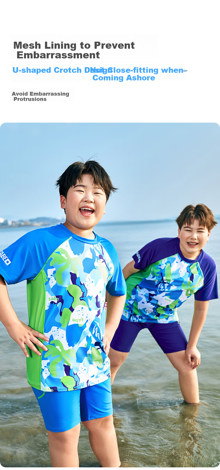Xiaozhu Tuni Boys' Swimwear, Chlorine-Resistant Quick-Dry Children's Swimsuit, for Ages 6-12 Teenagers, Two-Piece Swimsuit for Older Childre 11