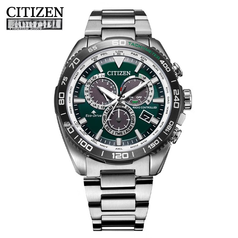CITIZEN Watch PROMASTER Series, Eco-Drive Multi-Band Radio Stainless Steel Men's Watch, Gift for Boyfriend, CB5034-91W