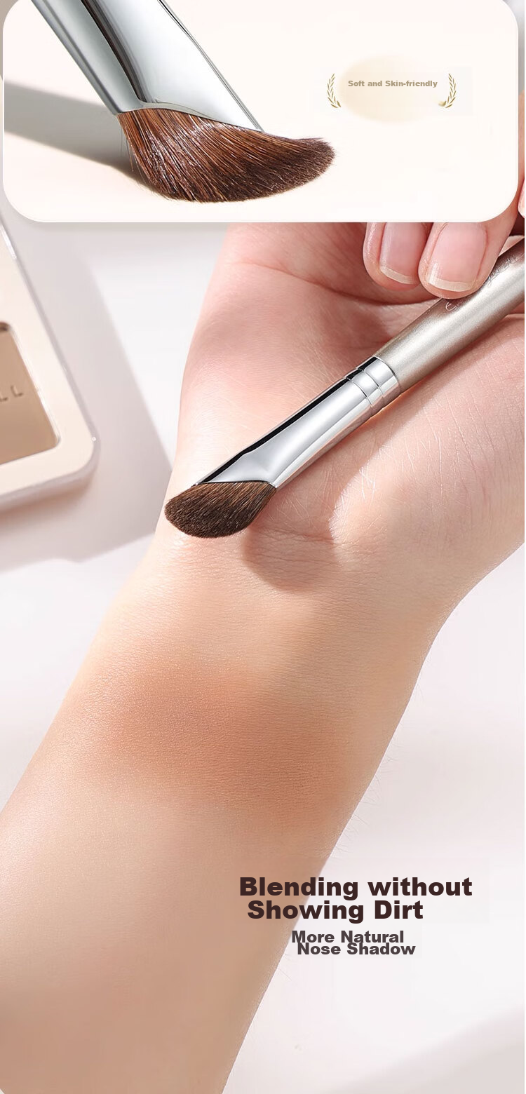 Goood Sickle-Shaped Angled Nose Shadow Brush, 2-Pack Professional Contouring Brush, Side Light Highlighter Angled Makeup Brush 8