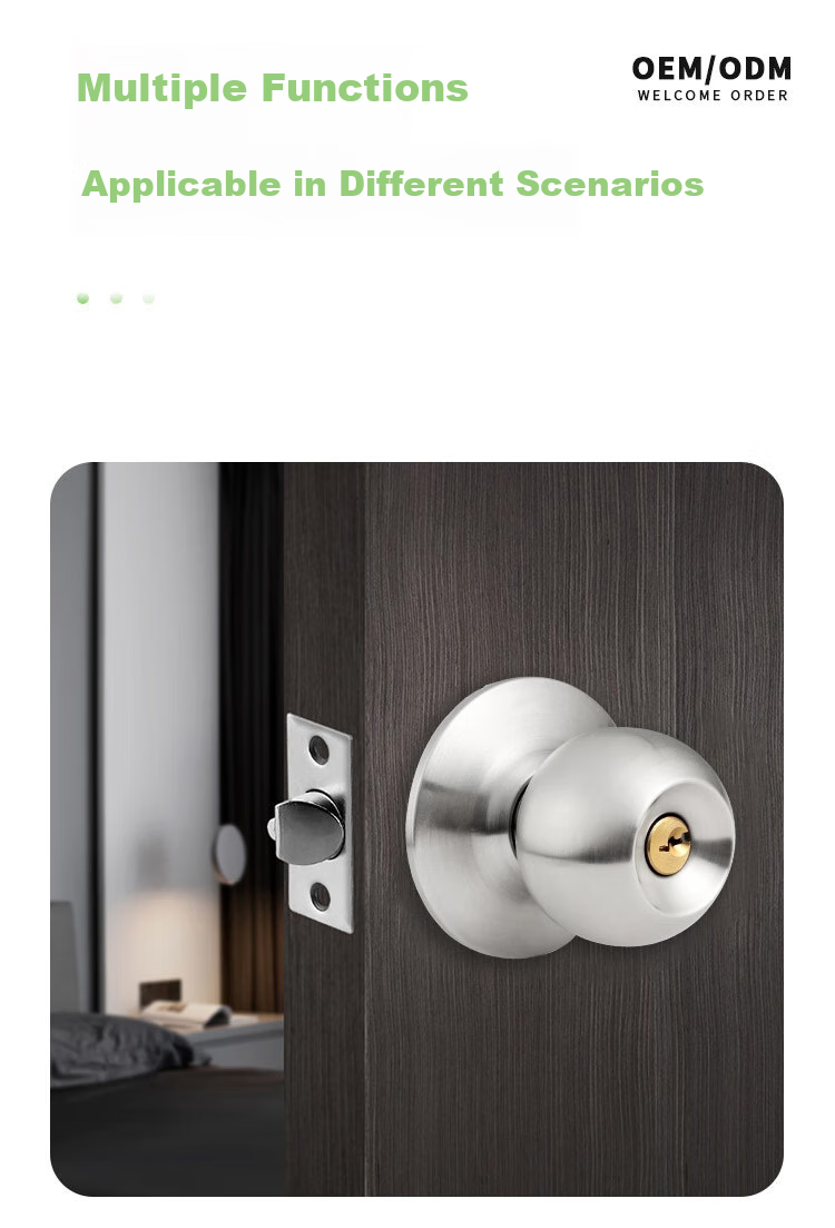 Aoben Spherical Lock Stainless Steel Ball Lock Bedroom Door Lock Office Wooden Door Lock Brass Core Double Latch 587 Universal Model 3