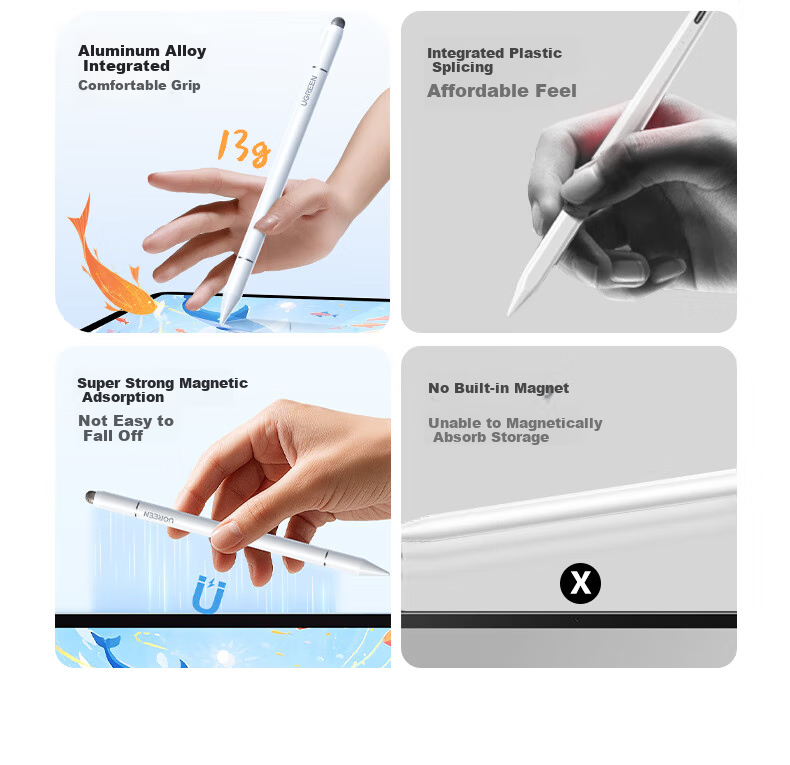 UGREEN [Free Shipping] Capacitive Stylus Touchscreen Pen Writing Pen Tablet Pen Universal Magnetic for Phones Compatible with IPad Huawei Apple Xiaomi Android Honor Switch 4