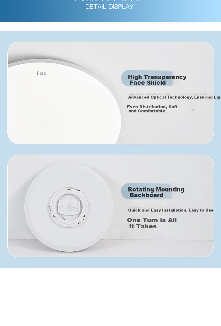 Foshanzhaoming Living Room Ceiling Light, Simple Modern Round Study LED Lighting, 36W Cool White 5
