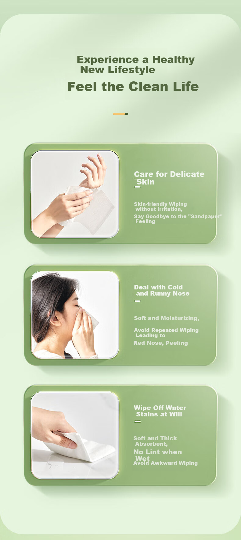 Mind Act Upon Mind Facial Tissues, Cloud-Soft Feel, 6 Packs * 3 Sets, 3-Ply 90 Sheets * 18 Packs, Embossed Design, Soft Pack Facial Tissues, Whole Box 3