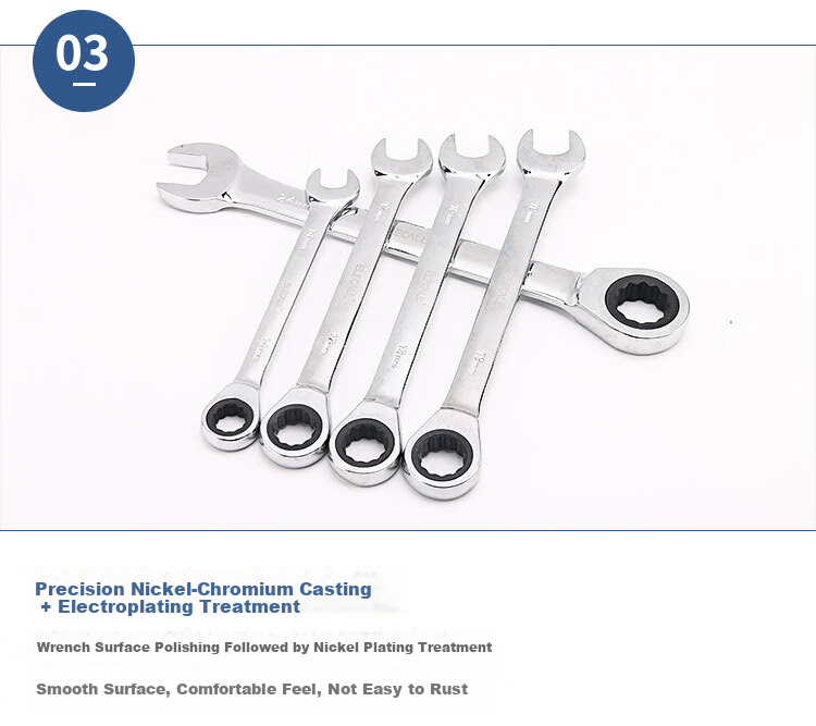 ELECALL Fixed Ratchet Wrench, 24mm Quick-Release Double-Ended Star Wrench, Hardware Tool, Labor-Saving Automatic Wrench 5