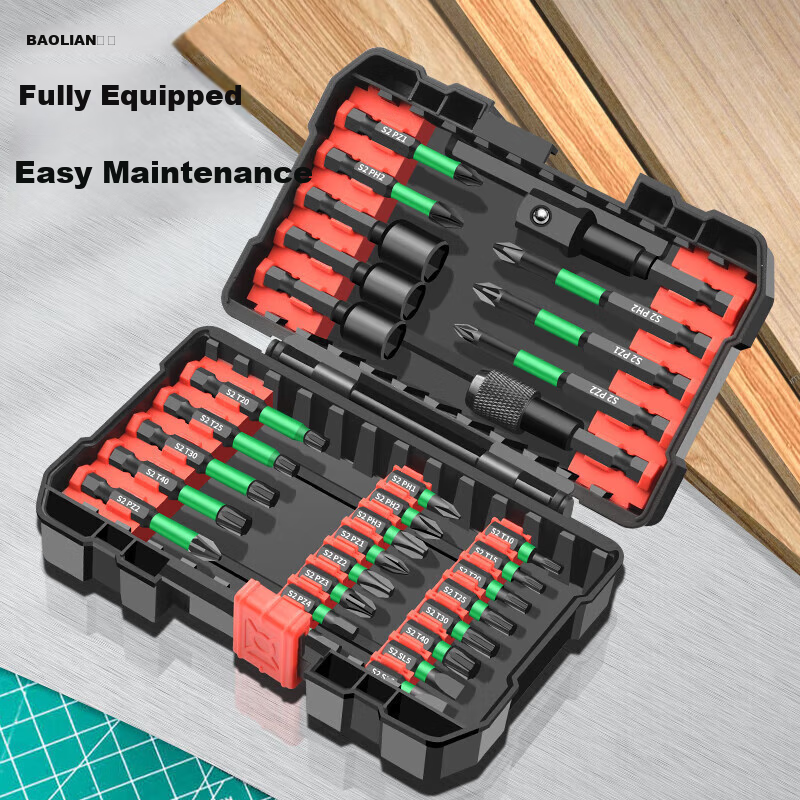 Baolian Screwdriver Set with Strong Magnet, Phillips, Flathead, Hex, Torx, 31 Pieces S2 Alloy Steel