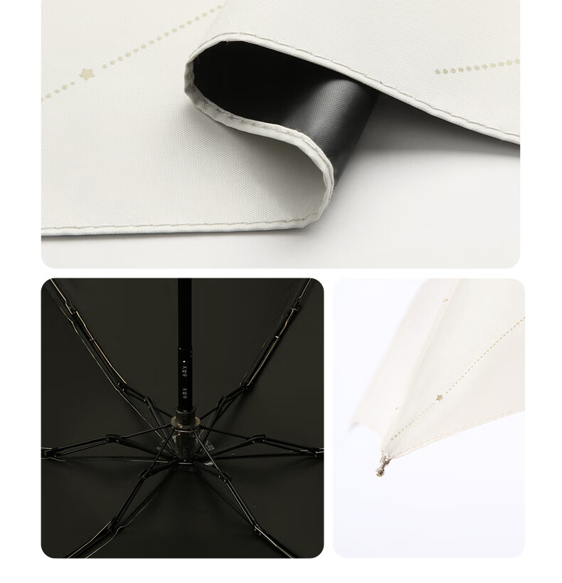 Paradise Umbrella Sun Protection Rain Umbrella Five-Fold UV Protection Folding Sunshade Parasol Sweet White 14