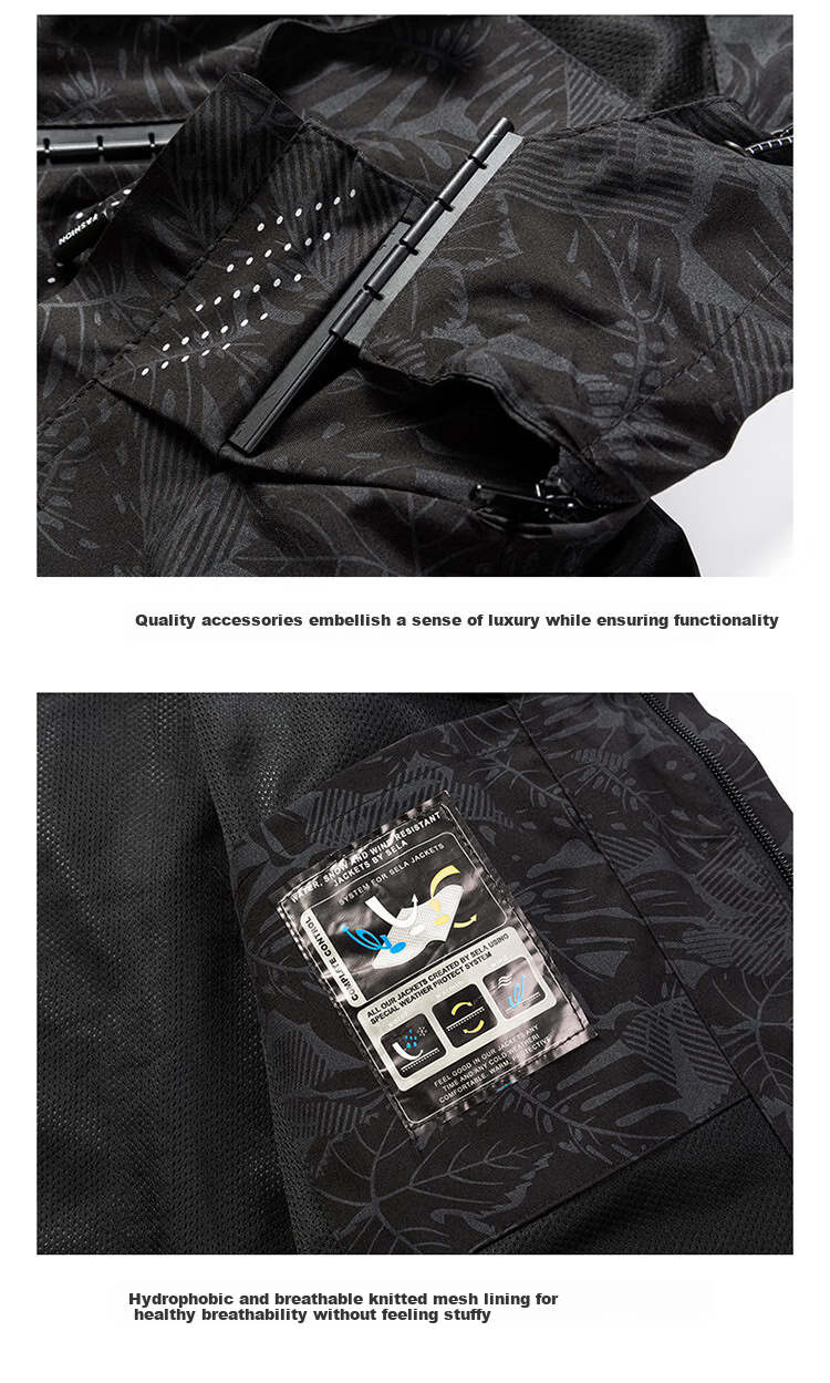 VANCAMEL Jacket for Men, Spring And Autumn Hooded Outdoor Casual Sports Waterproof Couple Style Coat, White, 2XL 9