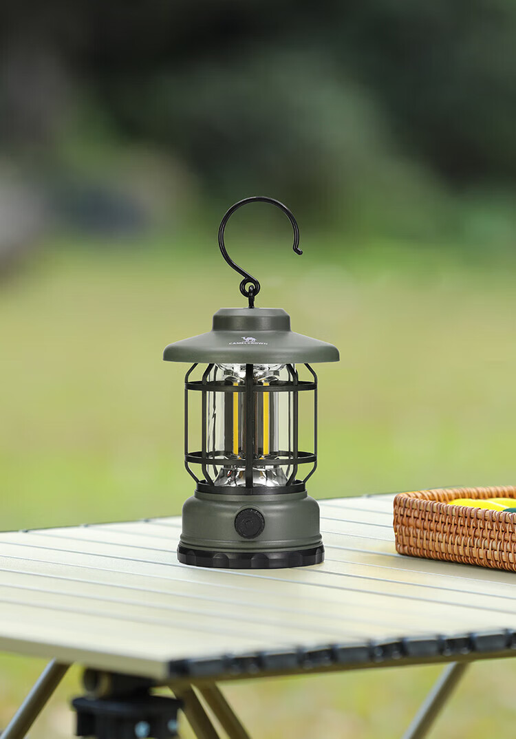 CAMELJEANS Vintage Lantern Outdoor Camping Light Long-lasting High Power Rechargeable Camping Lamp 9649 Black 3