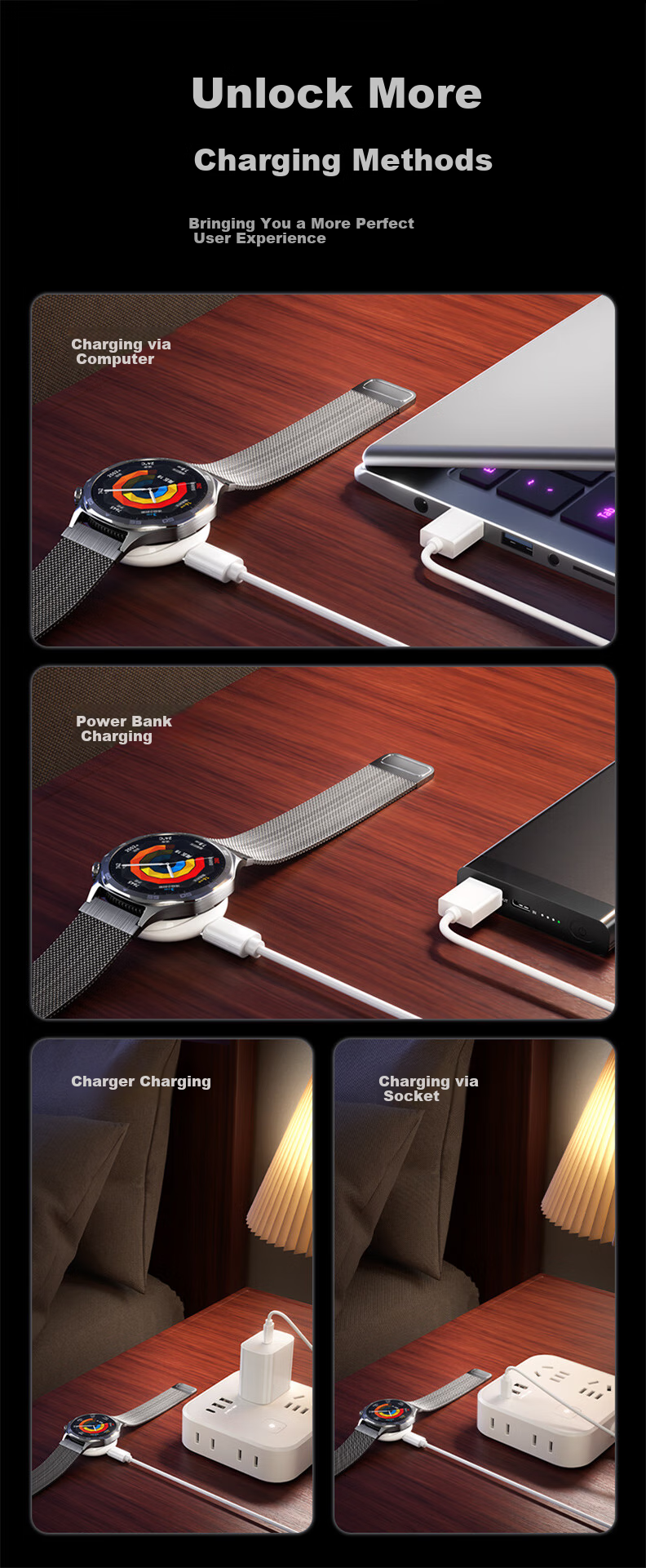 CangHua [5W], Compatible with Huawei Watch Charger Magnetic Type-C Cable for Watch6/5/4/3/2Pro/GT7/GT6/GT5Pro/GT4/GT3, Detachable Base 9