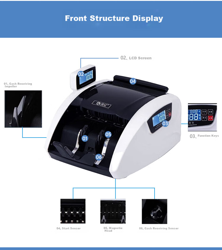 KONYEE Banknote Counter for Bank Use, Cash Verification And Counting Machine for Supermarkets And Home Use, Supports New RMB, National Standard Class B, Banknote Counter JBYD-E788(B) 3
