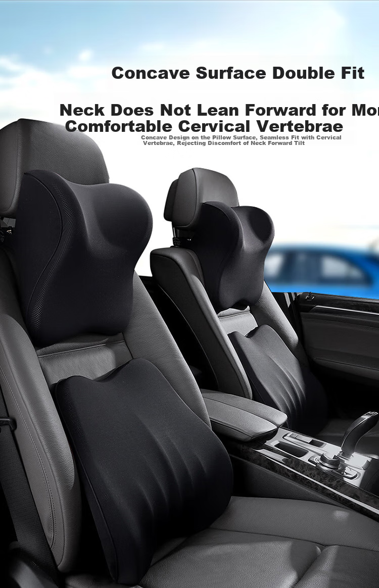 ICAROOM Car Headrest And Lumbar Support, In-Car Back Cushion, Car Seat Headrest Neck Pillow, Lumbar Support Back Cushion Waist Pad 5