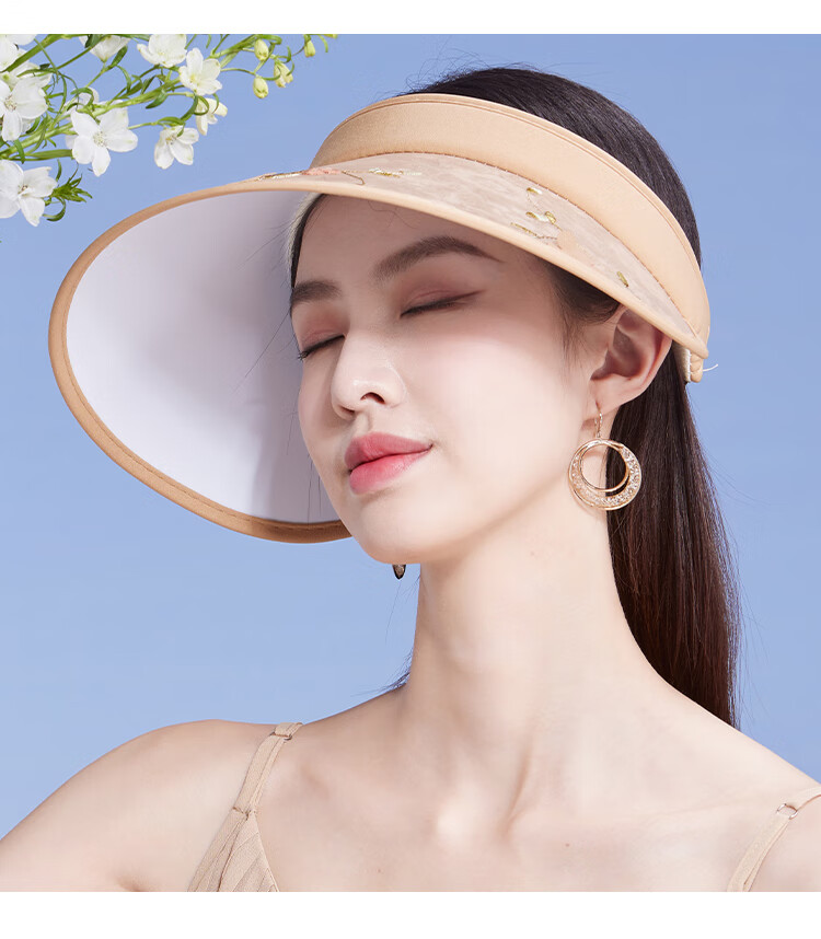 Shanghaigushi Sun Protection Hat for Women, Spring And Summer Visor Outdoor Casual UV-Resistant Sun Hat with Embroidery And Wide Brim 9