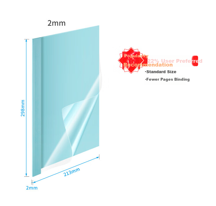 DSB (Disbi) High Transparency Thermal Binding Covers A4, Specialized Glue Binding Covers for Thermal Binding Machines, Light Blue, 6mm, Pack of 10 5