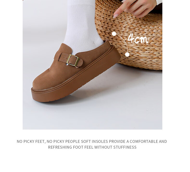 FOOTOPPO Women's Birkenstock Style Thick Sole Summer Open Toe Platform Slip-On Sandals Casual Summer Shoes 17