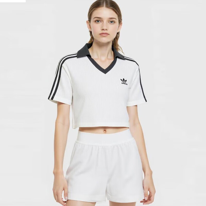 Adidas Trefoil Series, Women's V-NECK POLO Short Sleeve, JD2608 L 1