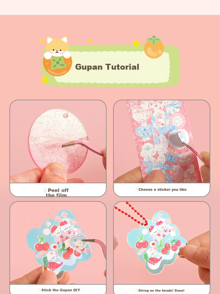 Sannianerban Guka Complete Material Kit, DIY Tool Set for Making Guka Cards, Stickers, Posters, Cards, Value-Packed Customizable DIY Planner, Birthday Gift for Boys And Girls [Round Bucket Set of 174 Pieces] Party Favor 7