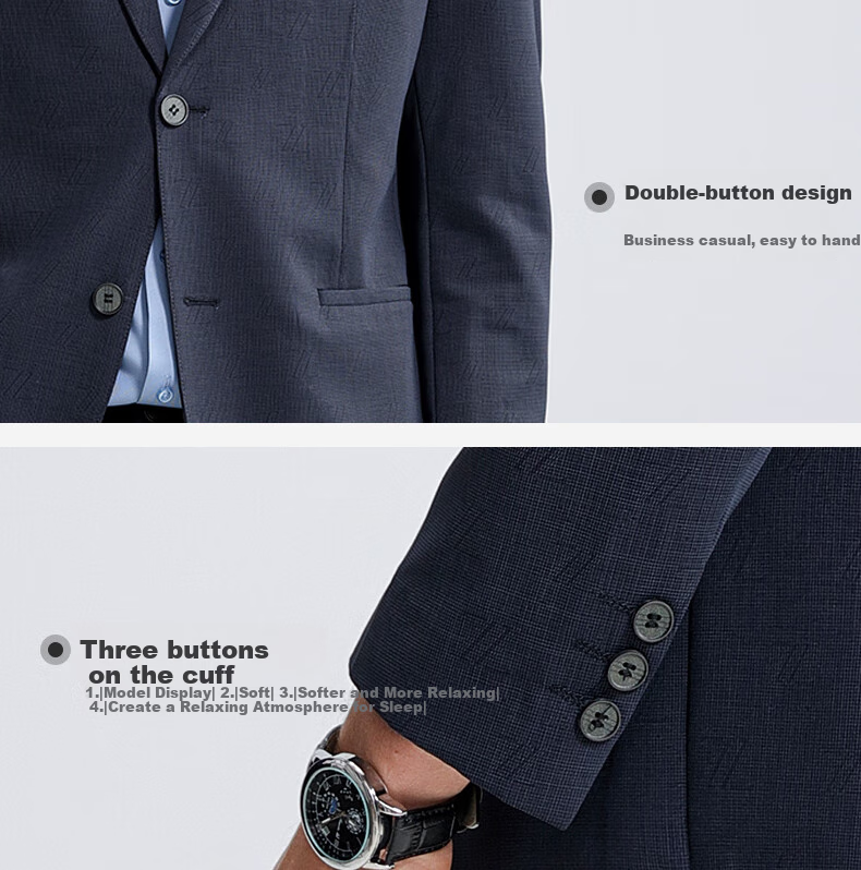 SHANSHAN High-End Suit for Men, Spring And Summer Lightweight Cool-Feeling, Middle-Aged And Young Business Professional Dad's Outfit, Father's Day Formal Wear Suit 12