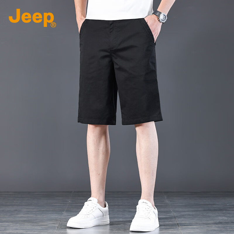 JEEP High-End Lightweight Five-Pocket Casual Shorts for Men, New Summer 2026 Business Loose Straight-Leg Mid-Length Pants for Me