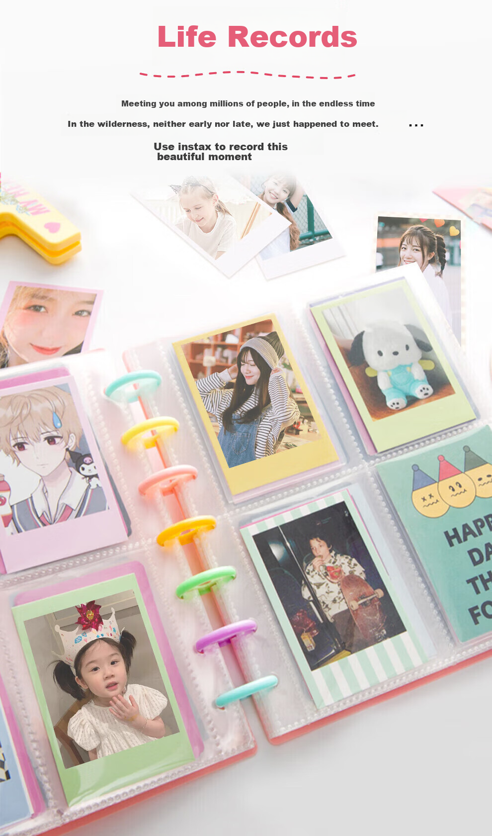 FUJIFILM Instax Mini Instant Film Color Border for Mini SE/11/12/25/90/Wide Birthday 520 Gift Mini Film Sky Blue International Version 7