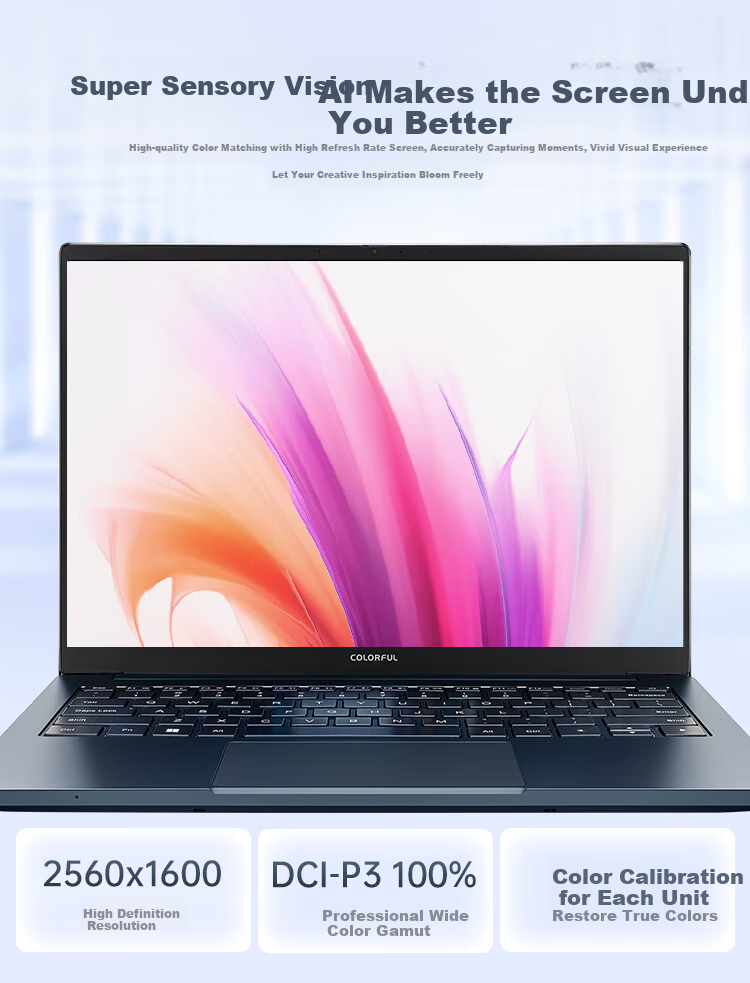 Colorful Yuan N14 2025 New Model, 14-Inch AI All-Round Thin And Light Gaming Laptop (Core 9 270H, 32GB RAM, 1TB Storage, RTX5070) 5
