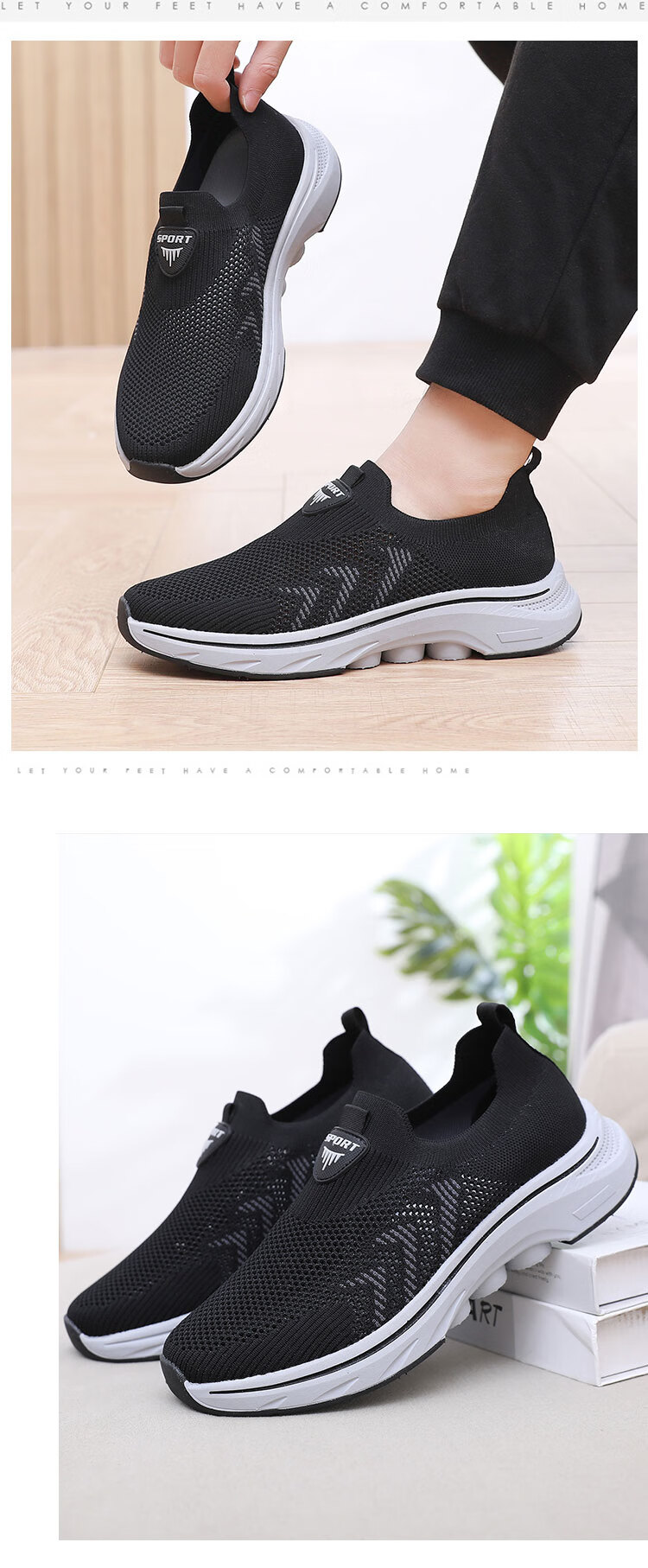 Anglerfish Old Beijing Cloth Shoes Women's Summer Breathable Mesh Slip-On Walking Shoes A6008 Gray Size 38 22