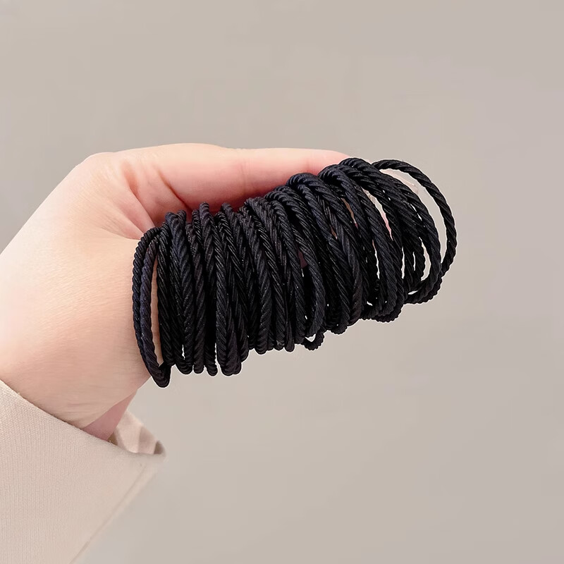 Dongyiyanxuan Fashion Black Hair Ties for Women, High Elasticity Durable Hair Bands, Stylish Rubber Bands for Ponytails And Hair Updos