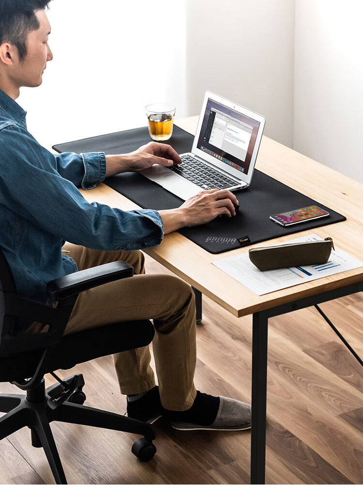 Sanye Large Desk Mat Mouse Pad Cordura Material Water-Resistant Wear-Resistant Non-Slip Base Gaming Office Brown 4