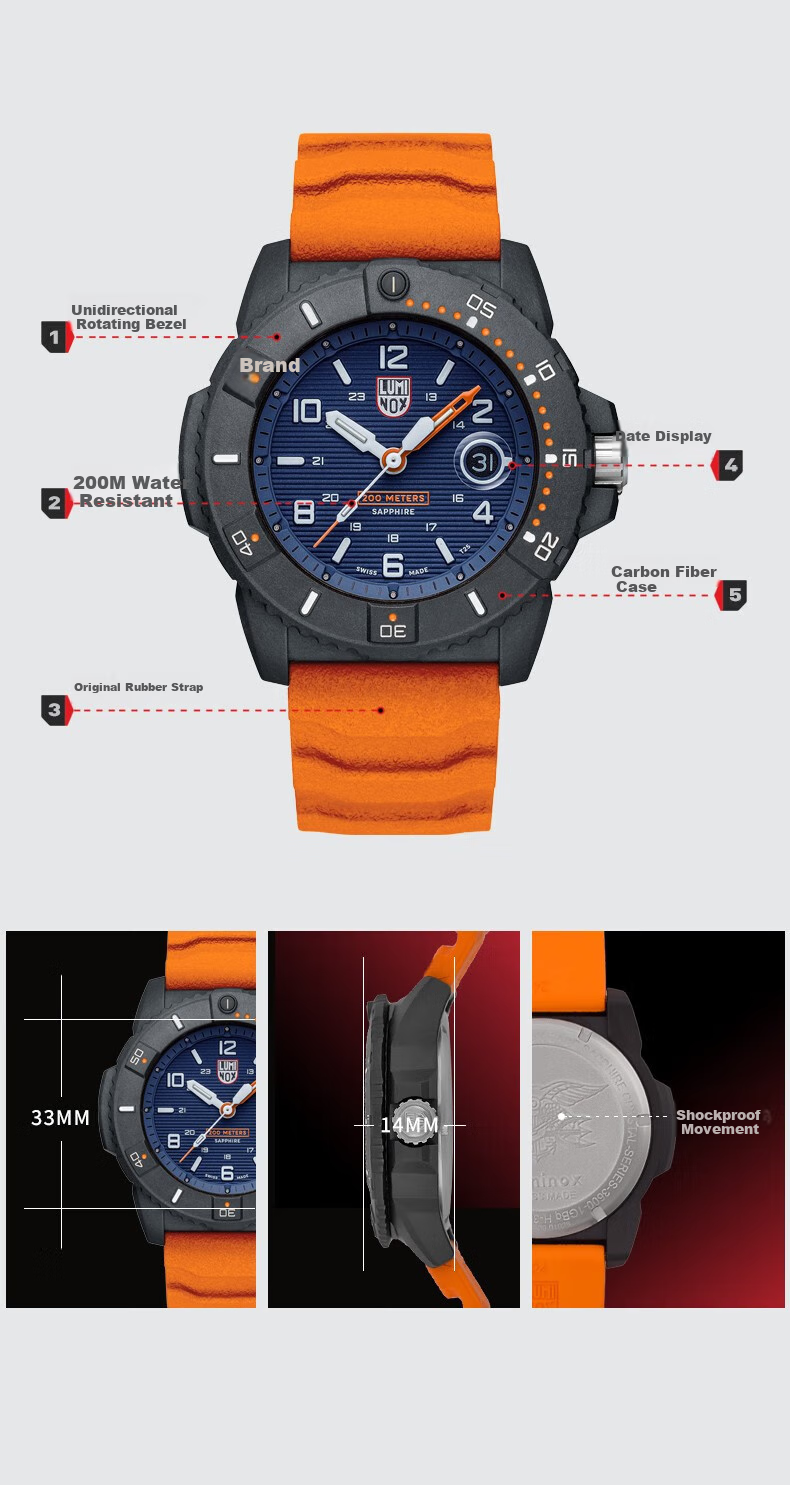 Luminox Seal Team Foundation Swiss Sports Watch, Water-Resistant to 200 Meters, Quartz Watch XS.3601.BO.NSF 8
